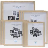 M MERCEO Bilderrahmen, 12-tlg. Bilderrahmen-Set Natur (21x30cm bis 40x50cm)