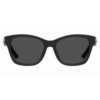 Moschino Sonnenbrille Mit Schnallendetail, Komplett In Schwarz
