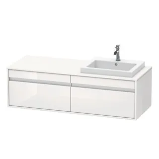 Duravit Ketho Konsolenwaschtischunterbau wandhängend Weiß Hochglanz 1400x550x426 mm - KT6797R2222 KT6797R2222
