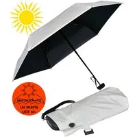 iX-brella Taschenregenschirm Sonnen-Regenschirm mit UPF 50+, UV-Hitze-Schutz, winzig klein, mit Handöffner, innen schwarz