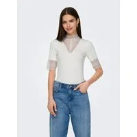 ONLY Spitzenshirt ONLTILDE HIGHNECK S/S TOP JRS NOOS