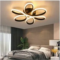 oyajia LED Deckenleuchte 36W/60W Modern Schwarz LED Deckenlampe in Blumenförmiges Design 3000K, LED fest integriert, Warmweiß, LED Deckenleuchte für Wohnzimmer Schlafzimmer Küche Flur Büro