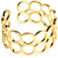 ALEXASCHA Fingerring Geometrischer Edelstahlring • verstellbare Größe • Offener Ring Damen