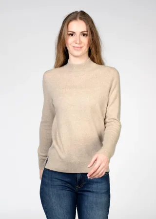 IN LINEA - Pullover, Stehbund, 1/1-Arm 205 taupe mel. - Gr. - 44