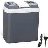 Clanmacy Elektrische Kühlbox 24L Elektrisch Kühlbox Mini Kühlschrank 12V/230V für KFZ Auto Camping, Thermoelektrische Kühlbox kühlt & wärmt Mini-Kühlschrank