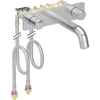 Geberit ONE Waschtisch-Armatur rundes Design Wandmontage 2 Griffe 116462211