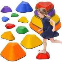 AIYAPLAY Stapelspielzeug 11-tlg. Balanciersteine in Herzform, (Flusssteine, 11-tlg), bis 80 kg Belastbar, für 3-8 Jahre Kinder, Bunt