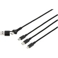 Renkforce USB-Ladekabel USB 2.0 US203/3M USB-Kabel, Aluminium-Stecker