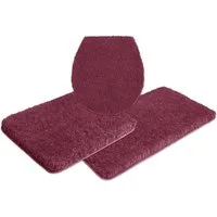 OTTO home Badematte Sanremo Standard, Badvorleger, Badezimmer Teppich, sehr weich, Höhe 30 mm, rutschhemmend beschichtet, schnell trocknend, fußbodenheizungsgeeignet, Polyester, rechteckig, 3-tlg. Hänge-WC Set, Badteppich, unifarben, rechteckig, rund