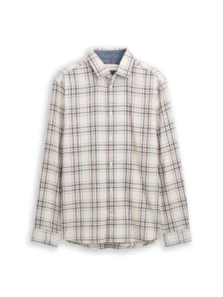 Tom Tailor - Regular Fit: Flanell-Hemd mit Muster weiß - Gr. - XXL