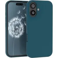 EAZY CASE Handyhülle Premium Silikon Case für Apple iPhone 16 6,1 Zoll, Hülle mit Kameraschutz Bumper Case stoßfest Handy Softcase Petrol