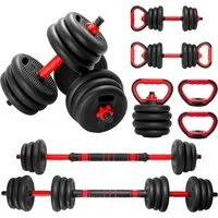 Youyijia Hantel-Set 4-in-1 verstellbares Hantelset mit Langhantel- und Kugelhantelgriffen
