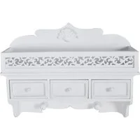vidaXL Regal Wandgarderobe mit 3 Schubladen 2 Kleiderhaken