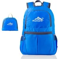Intirilife Tagesrucksack (Faltbarer Rucksack Ultraleicht in Azurblau, 1-tlg), 36L Unisex Wanderrucksack Wasserdicht