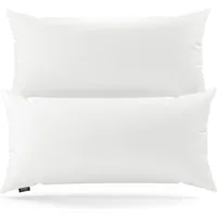 LILENO HOME 3-Kammer-Kopfkissen - Daunenkissen 40x80 & Daunenkissen 80x80 - langlebiges Baumwollkissen, Füllung: Außenkammern: 90% Daunen, 10% Federn, Innenkammer: 100% Entenfedern, Bezug: Baumwolle, Rückenschläfer, Seitenschläfer, Bauchschläfer, Spa