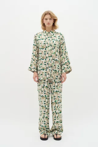 Casual Hose Straight fit Green Geometrics green