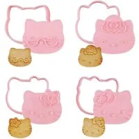 Chefmade Ausstechform Hello Kitty Ausstechformen, 5,1 cm, 4 Stück, Rosa