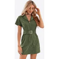 Imily Bela Cordkleid Damen Vintage Kleid mit Gürtel (Packung, 1-tlg., 1per-Pack) mit Reißverschluss