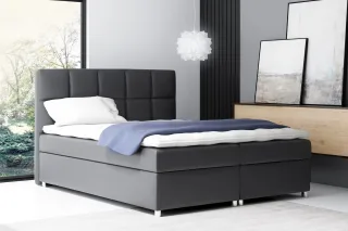 Boxspringbett Schlafzimmerbett CLOE 200x200cm Kunstleder Schwarz