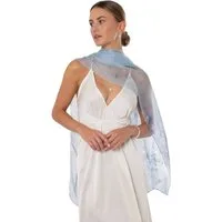 MayTree Seidenschal Seidenchiffon zarte Rose blau 70 x 180 cm, (Stück), Seidentuch 100% Seide, zart und durchsichtig