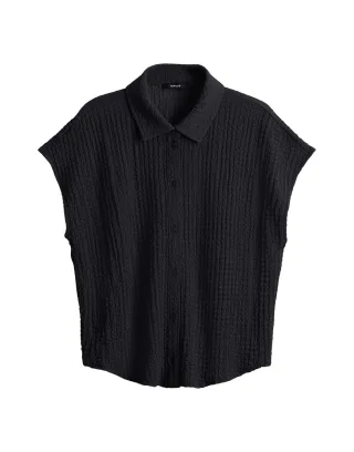 Opus - Regular Blusenshirt - Samsi schwarz - Gr. - 38