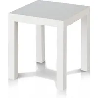 KHG Beistelltisch kleiner Couchtisch quadratisch, Nachttisch Weiß (Holzwerkstoff foliert, 5 kg belastbar, 45x45x45 cm, pflegeleicht, ideal für Wohn- und Schlafzimmer), Pflegeleicht, Quadratisch