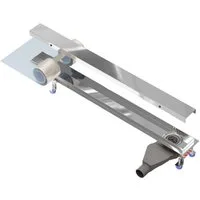NORDONA Duschrinne Hochglanz Edelstahl Abflussrinne Bodenablauf, Komplett-Set, Hochglanz Blende, 60 cm