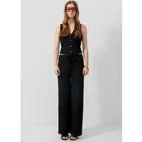 QS Chinos Hose Strukturierte Wide Leg