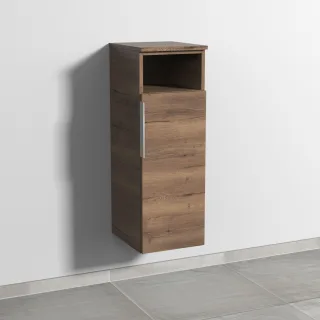 Sanipa 3way Mittelschrank mit 1 Tür und 1 offenem Fach, Eiche-Tabak, UM13150 UM13150