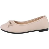 Ital-Design Damen Freizeit Ballerina (85894038) Blockabsatz Klassische Ballerinas in Beige