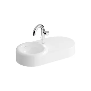 VitrA Liquid asymmetrischer Waschtisch 80 cm Becken links mit Hahnloch ohne,7314B403-0041 7314B403-0041