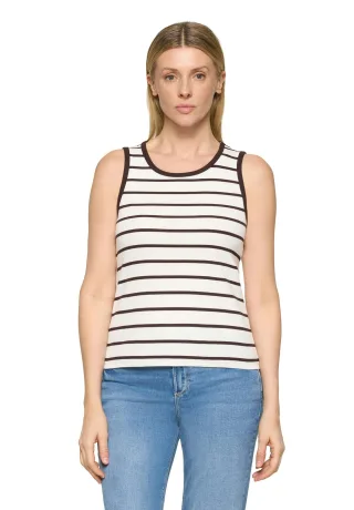 CARTOON - Basic-Top Weiß/Braun - Gr. - 38