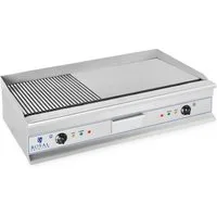 Royal Catering Elektrogrill Grillplatte 100cm Griddleplatte glatt & geriffelt Griddle Bräter Grill, 6400 W