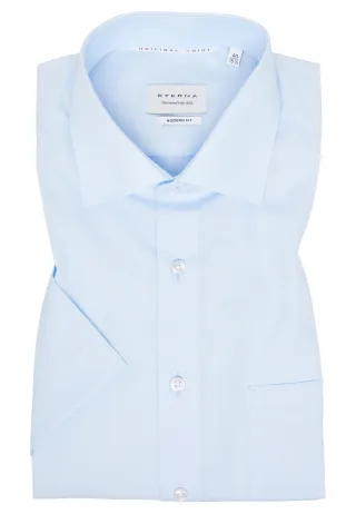 ETERNA - Original Shirt Popeline Kurzarm hellblau - Gr. - 39