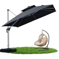 PURPLE LEAF Sonnenschirm Quadratischer Außenbereich Alu Ampelschirm, Gartenschirm, LxB: 300,00x300,00 cm, 360°Rotation, Sonnenschutz UV50+, Für Balkone, Gärten und Terrassen
