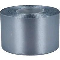 maDDma Satinband 27m Satinband 50mm Geschenkband Dekoband Verpackungsband, stahlgrau