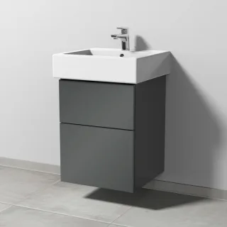 Sanipa 3way Waschtischunterbau zu Duravit Vero Waschtisch mit 2 Auszügen, Anthrazit-Glanz SF71579