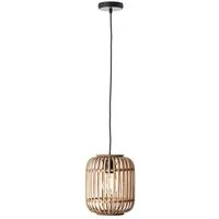 Brilliant Pendelleuchte Woodrow, ohne Leuchtmittel, Bambus Lampe im Boho Stil, 130 x 21 cm, E27