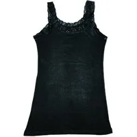 Toker Collection® Achseltop Damen Modal Top mit elastischer Spitze (Packung, 1 Stück) Doppelripp Optik