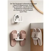 HoyoLee Handels GmbH Hängeaufbewahrung 2er Set Plastik Wand Schuhhalter mit Saugnäpfen