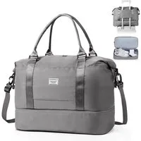 TAN.TOMI Reisetasche Wasserdichter Reise-Seesack - Tragetasche, Sporttasche, Schultertasche (Erweiterbar mit Trolley-Ärmel und Nasstasche), Wochenendtasche für Damen und Herren - Krankenhaus-Tasche