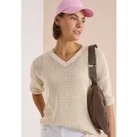CECIL Strickpullover im Crochet-Look/moderner Sommerstrick