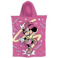 Disney Minnie Mouse Badeponcho Kinder aus Baumwolle mit Kapuze für Bad Strand und Urlaub, Baumwolle