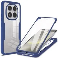 Wigento Handyhülle Für Xiaomi Redmi Note 15 Pro 5G Full Body 360 Acryl TPU Hülle Blau, 360 Grad Schutz, stoßdämpfend, robust