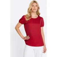 Sieh an! Klassische Bluse Satin-Bluse Kurzarm