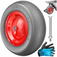 MASKO Schubkarren-Rad, PU Schubkarrenrad Vollgummi 200 kg pannensicher 4.80/4.00-8 Ø