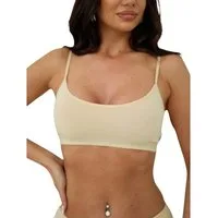 fashionshowcase Bustier Damen Sport-BH im 2er Pack abnehmbare Softpads – ohne Bügel (2er Pack) Spaghettiträger, 2er Pack, herausnehmbare Softpads