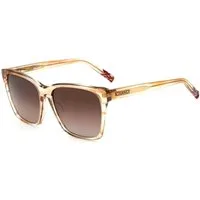 Missoni Sonnenbrille Unisex Brille Transparent Beige Hornoptik Verlaufsgläser in Braun – oben dunkel, unten heller