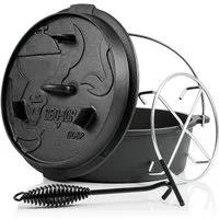 BBQ-Toro Grilltopf Dutch Oven 7,3 L Premium Gusseisen Kochtopf, Gusstopf, Gusseisen (4-tlg)