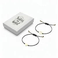 KARMA Armband Set Armband Set Freundschafts Armband 2er Set (Herzmotive, Armbänder Armschmuck), Geschenk für Schwester oder Freudin